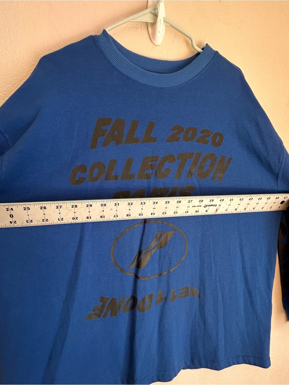 We11done Womens Oversized XS Fall 2020 Collection Paris Long Sleeve Shirt Blue - Picture 8 of 9